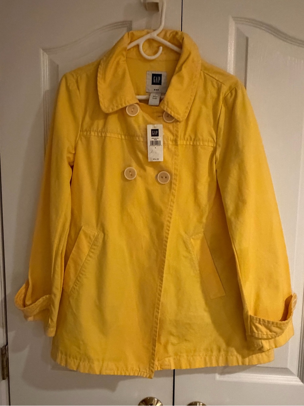 GAP NWT Women’s Yellow Double-Breasted Trench Coat Size Large